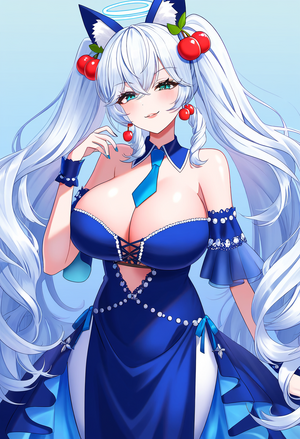 {masterpiece}, milf, smirk, {{white hair}}, aqua eyes, twintails, {very long hai s-2891176175.png