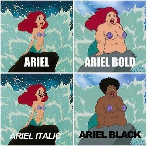 r/funny - Ariel Bold,Italic,Black. 